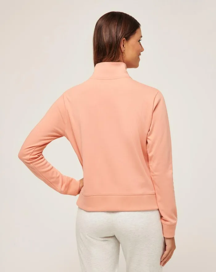 Women All Tops TravisMathew CLOUD FLEECE HALF ZIP Canyon Sunset