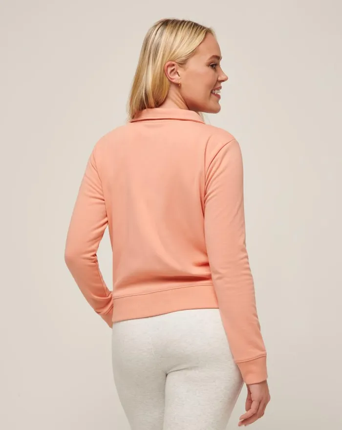 Women All Tops TravisMathew CLOUD FLEECE HALF ZIP Canyon Sunset