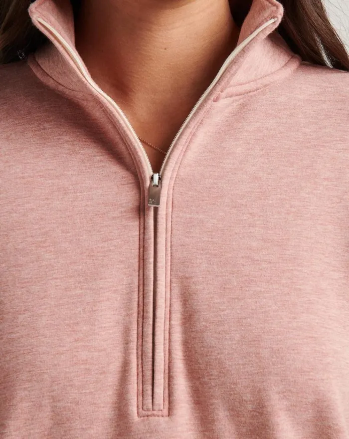 Women All Tops TravisMathew CLOUD FLEECE HALF ZIP Heather Brick Dust