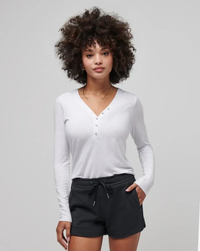 Women All Tops TravisMathew CLOUD JERSEY HENLEY White