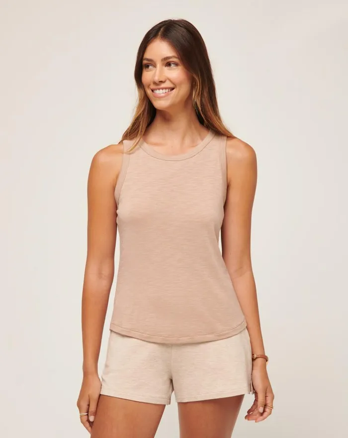 Women All Tops TravisMathew CLOUD JERSEY TANK Natural