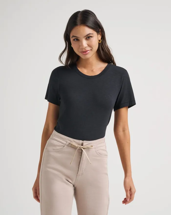Women All Tops TravisMathew CLOUD JERSEY TEE Black