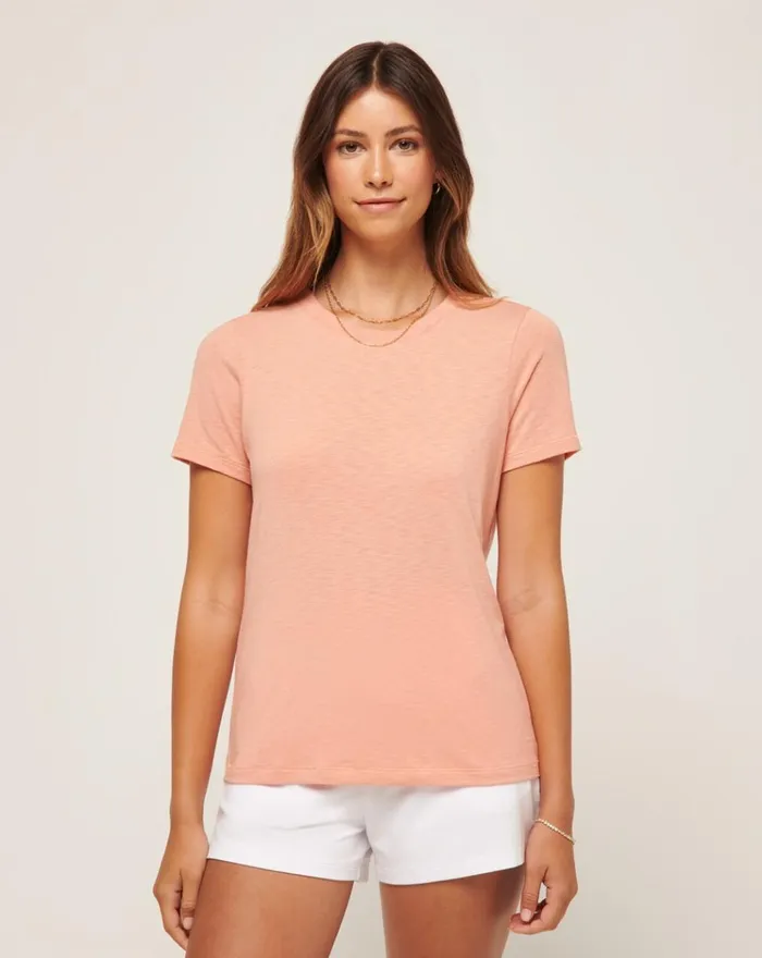 Women All Tops TravisMathew CLOUD JERSEY TEE Canyon Sunset
