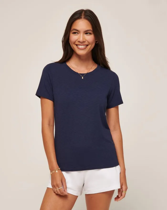 Women All Tops TravisMathew CLOUD JERSEY TEE Navy