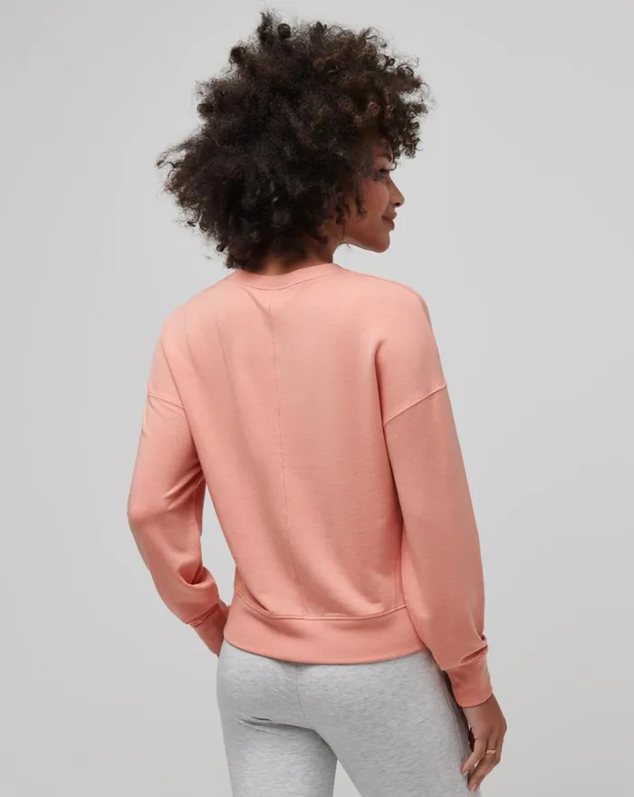 Women All Tops TravisMathew CLOUD TERRY CREW Heather Canyon Sunset