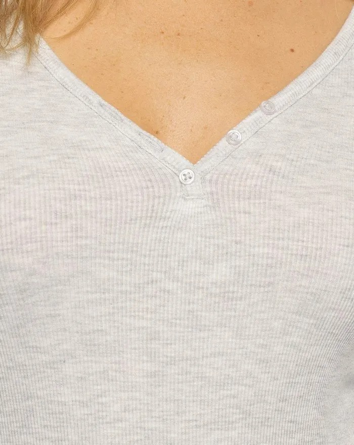 Women All Tops TravisMathew COCKTAIL HOUR CLOUD RIBBED TOP Heather Light Grey
