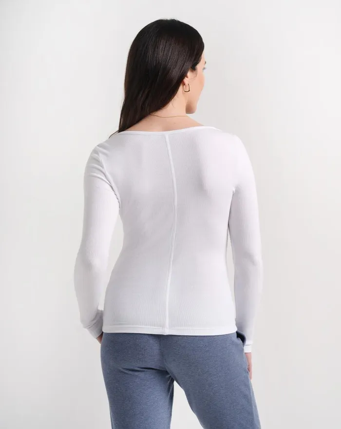 Women All Tops TravisMathew COCKTAIL HOUR CLOUD RIBBED TOP White
