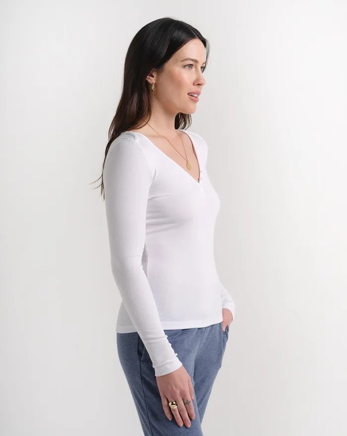 Women All Tops TravisMathew COCKTAIL HOUR CLOUD RIBBED TOP White