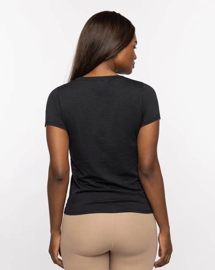 Women All Tops TravisMathew DAY OR NIGHT VNECK TEE Black