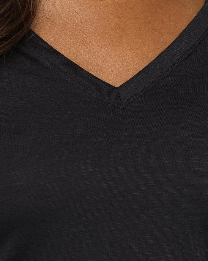 Women All Tops TravisMathew DAY OR NIGHT VNECK TEE Black