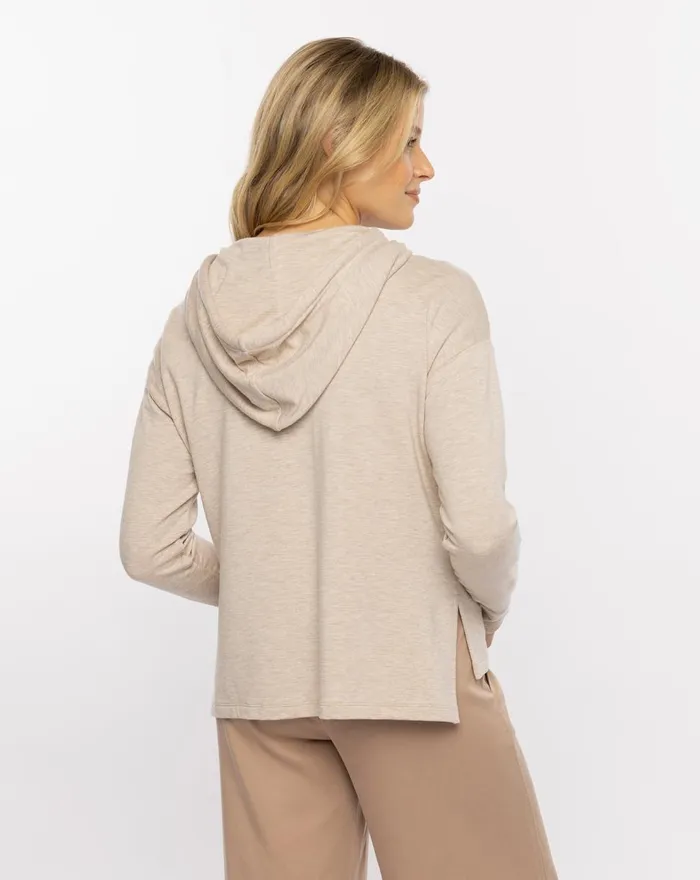 Women All Tops TravisMathew HIDDEN GEMS CLOUD FRENCH TERRY HOODIE Heather Natural