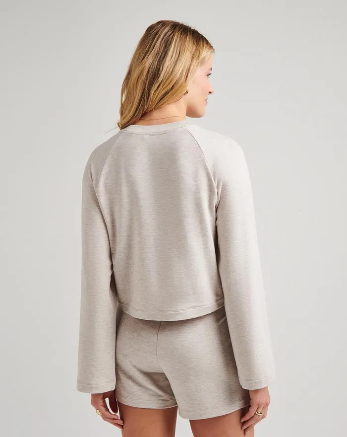 Women All Tops TravisMathew LOS ALTOS CLOUD FRENCH TERRY TOP Heather Atmosphere