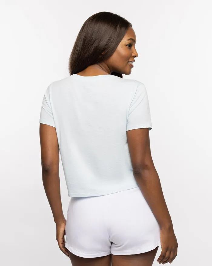 Women All Tops TravisMathew NEON LIGHTS 20 CROP TEE Ballad Blue