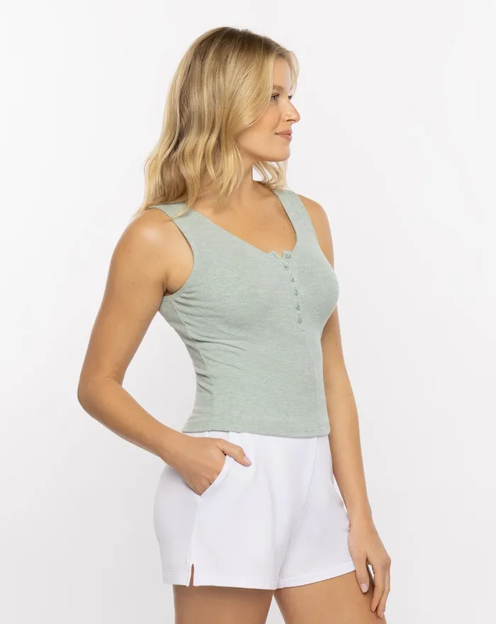Women All Tops TravisMathew RAY OF SUNSHINE CLOUD RIBBED TANK Heather Jade