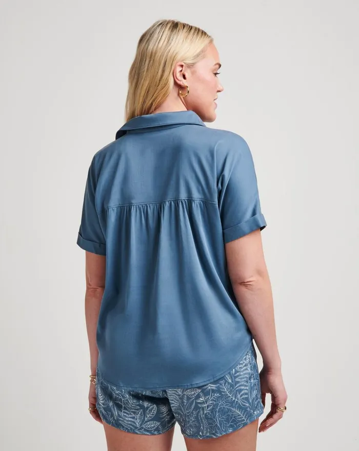 Women All Tops TravisMathew SEASIDE BLISS TIE FRONT TOP Oceanview