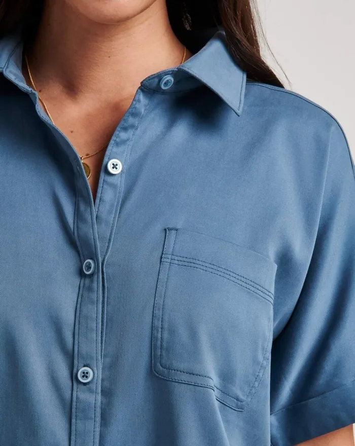 Women All Tops TravisMathew SEASIDE BLISS TIE FRONT TOP Oceanview