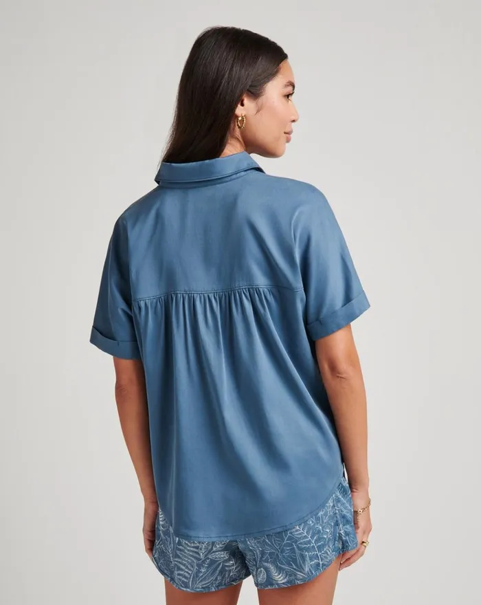 Women All Tops TravisMathew SEASIDE BLISS TIE FRONT TOP Oceanview
