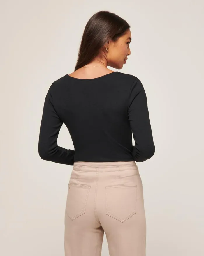 Women All Tops TravisMathew SUN SEASON CLOUD RIBBED TOP Black