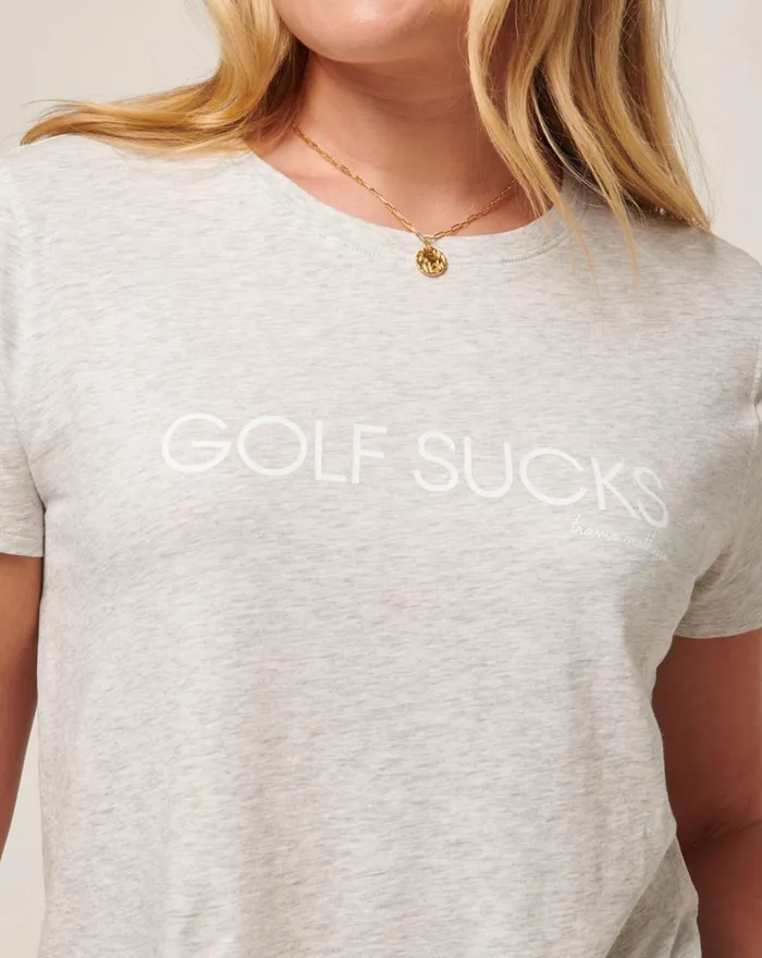 Women All Tops TravisMathew TEN FOR TEN TEE Heather Light Grey