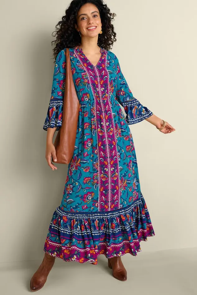 Women Allene Maxi Dress Sophia Floral and Border Soft Surroundings Dresses