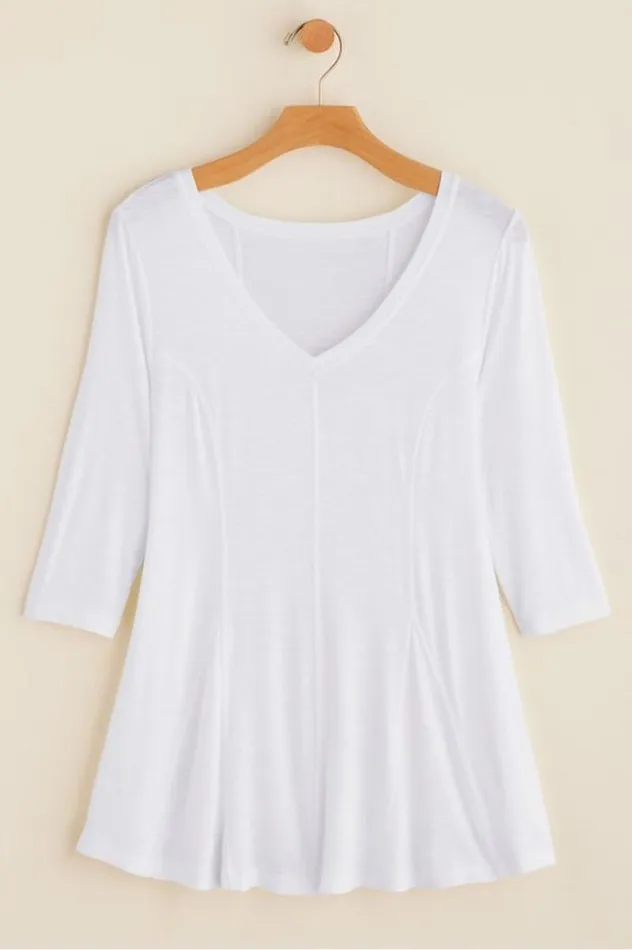 Women Amelia ALine Tunic White Soft Surroundings Tops