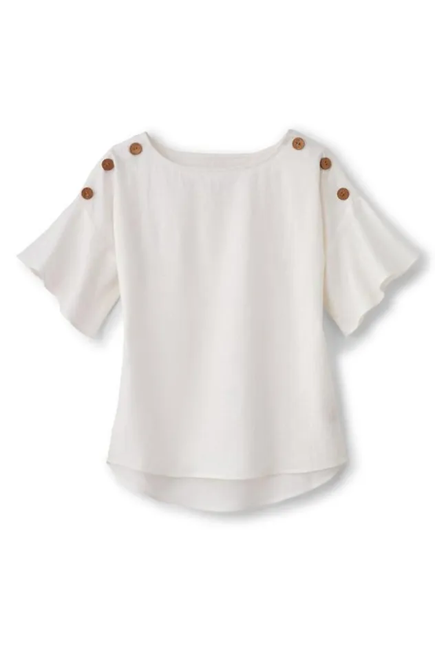 Women Andrea Linen Blend Pullover Blue Danube Soft Surroundings Tops Women Andrea Linen Blend Pullover Blue Danube Soft Surroundings Tops