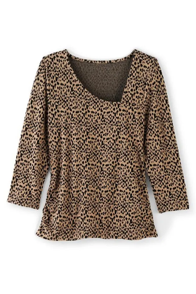 Women Anesha Top Leopard Soft Surroundings Tops Women Anesha Top Leopard Soft Surroundings Tops