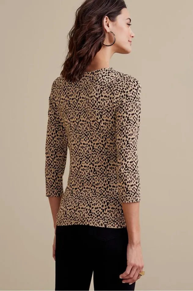 Women Anesha Top Leopard Soft Surroundings Tops Women Anesha Top Leopard Soft Surroundings Tops