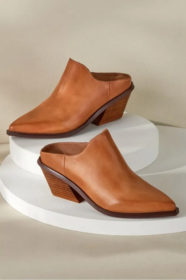 Women Antelope Caleb Leather Mules Taupe Soft Surroundings Shoes