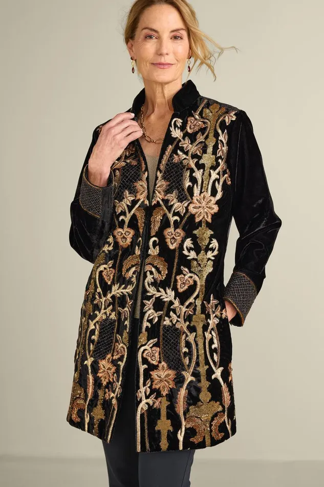 Women Antoinette Jacket Black Soft Surroundings Jackets and Coats