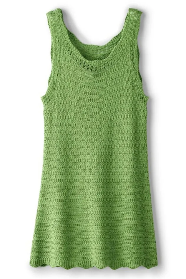 Women April Crochet Sweater Tank Piquant Green Soft Surroundings Tops Women April Crochet Sweater Tank Piquant Green Soft Surroundings Tops
