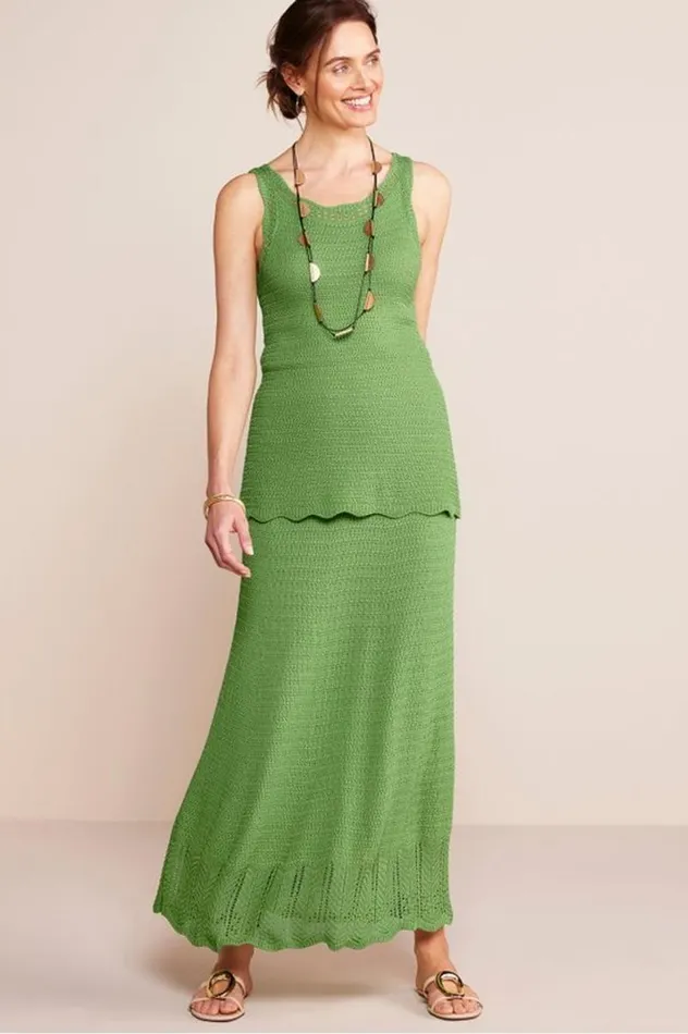 Women April Crochet Sweater Tank Piquant Green Soft Surroundings Tops Women April Crochet Sweater Tank Piquant Green Soft Surroundings Tops