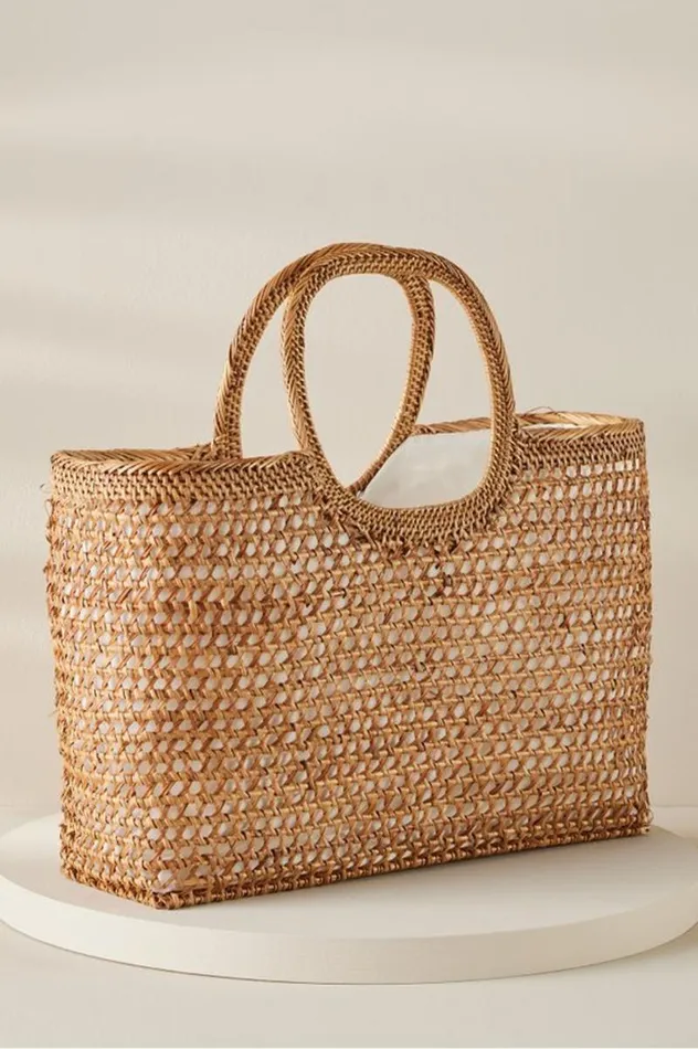 Women April Woven Bag Tan Soft Surroundings Handbags