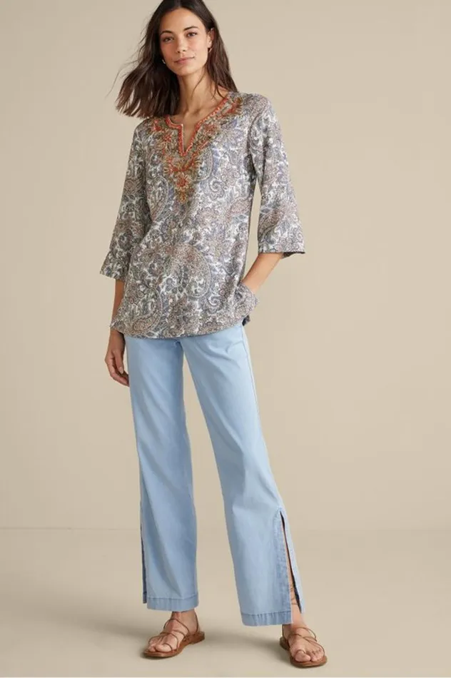 Women Arcadia Wide Leg Pants Light Chambray Soft Surroundings Pants Women Arcadia Wide Leg Pants Light Chambray Soft Surroundings Pants