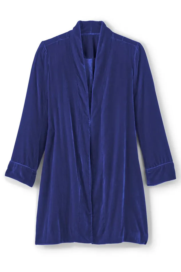 Women Aria Velvet Jacket Medieval Blue Soft Surroundings Jackets and Coats Women Aria Velvet Jacket Medieval Blue Soft Surroundings Jackets and Coats