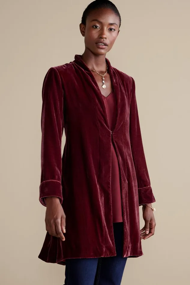 Women Aria Velvet Jacket Medieval Blue Soft Surroundings Jackets and Coats Women Aria Velvet Jacket Medieval Blue Soft Surroundings Jackets and Coats