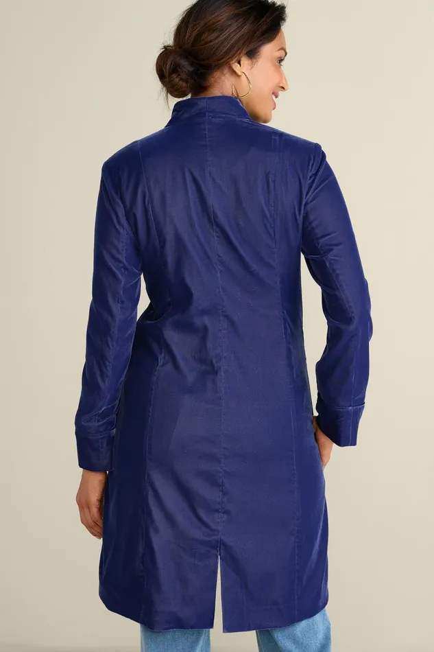 Women Aria Velvet Jacket Medieval Blue Soft Surroundings Jackets and Coats Women Aria Velvet Jacket Medieval Blue Soft Surroundings Jackets and Coats