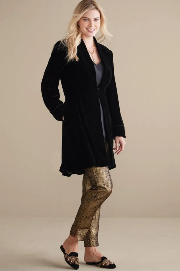 Women Aria Velvet Jacket Medieval Blue Soft Surroundings Jackets and Coats Women Aria Velvet Jacket Medieval Blue Soft Surroundings Jackets and Coats