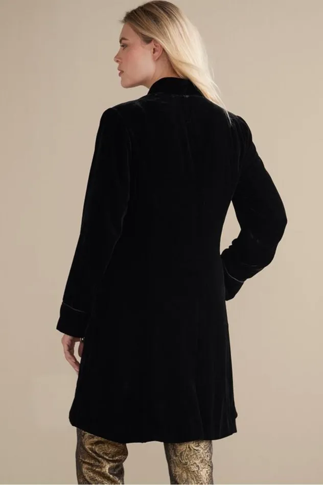 Women Aria Velvet Jacket Medieval Blue Soft Surroundings Jackets and Coats Women Aria Velvet Jacket Medieval Blue Soft Surroundings Jackets and Coats