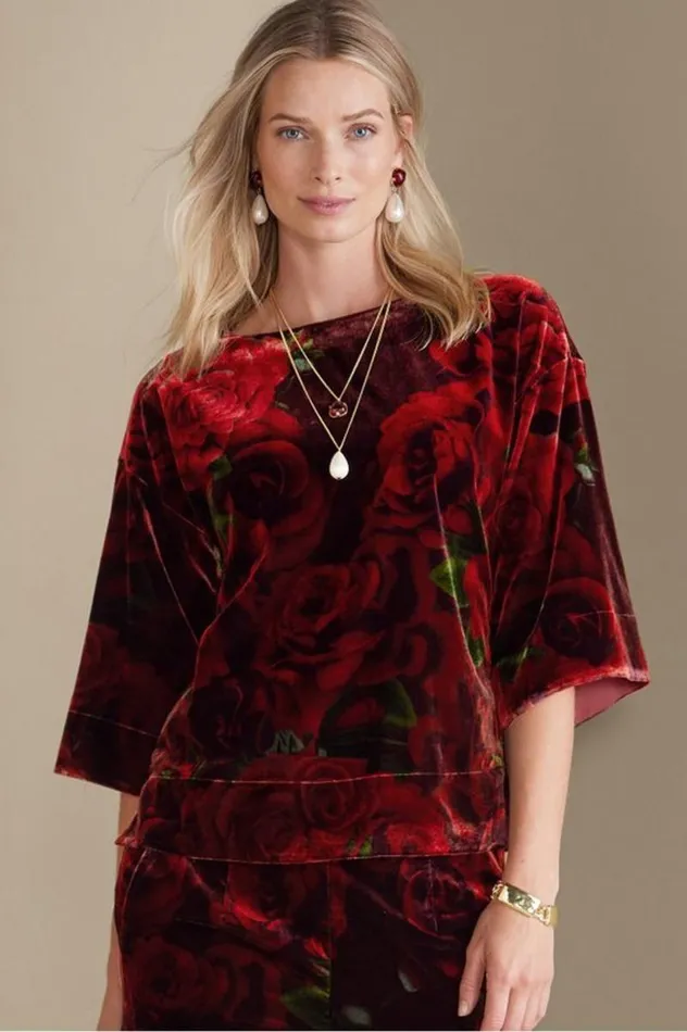 Women Aria Velvet Top Ombre Foliagegreen Soft Surroundings Tops Women Aria Velvet Top Ombre Foliagegreen Soft Surroundings Tops