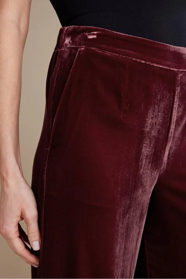 Women Aria Velvet Wide Leg Pants Cabernet Soft Surroundings Pants Women Aria Velvet Wide Leg Pants Cabernet Soft Surroundings Pants