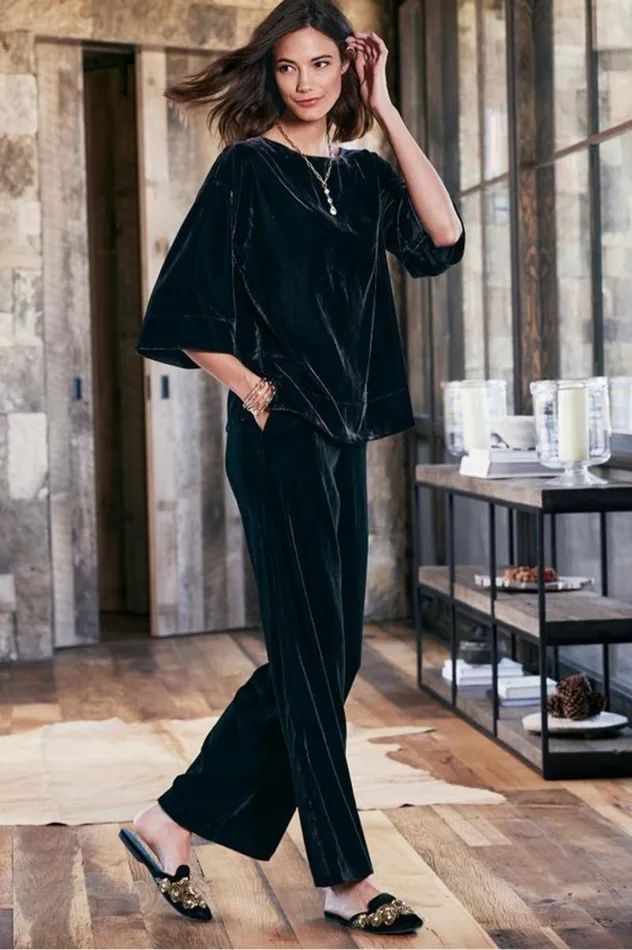 Women Aria Velvet Wide Leg Pants Cabernet Soft Surroundings Pants Women Aria Velvet Wide Leg Pants Cabernet Soft Surroundings Pants