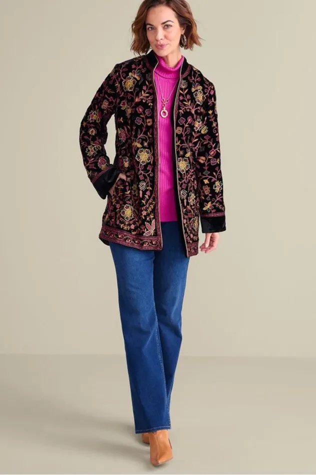 Women Astrid Velvet Jacket Black Soft Surroundings Jackets and Coats Women Astrid Velvet Jacket Black Soft Surroundings Jackets and Coats