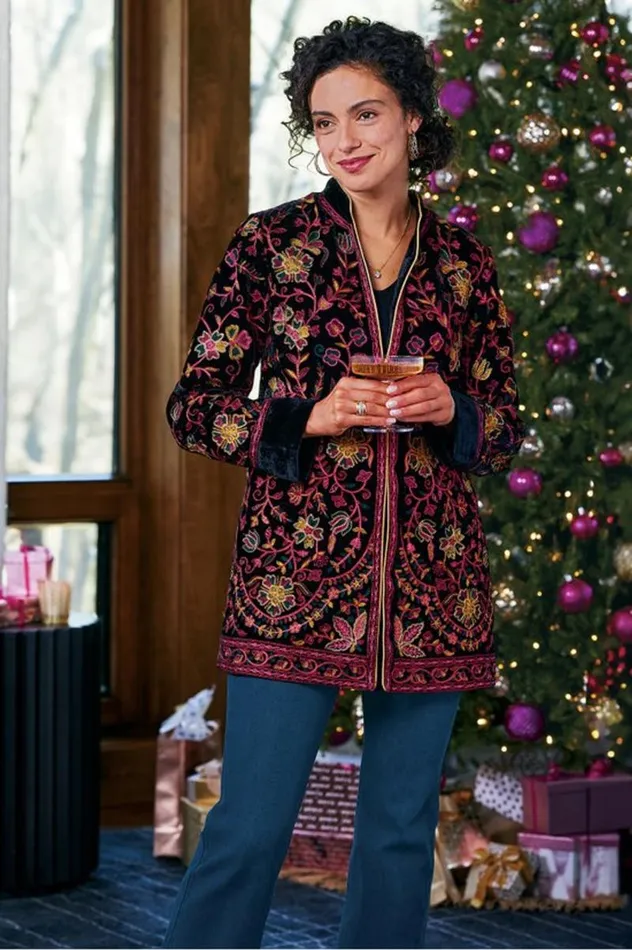 Women Astrid Velvet Jacket Black Soft Surroundings Jackets and Coats Women Astrid Velvet Jacket Black Soft Surroundings Jackets and Coats