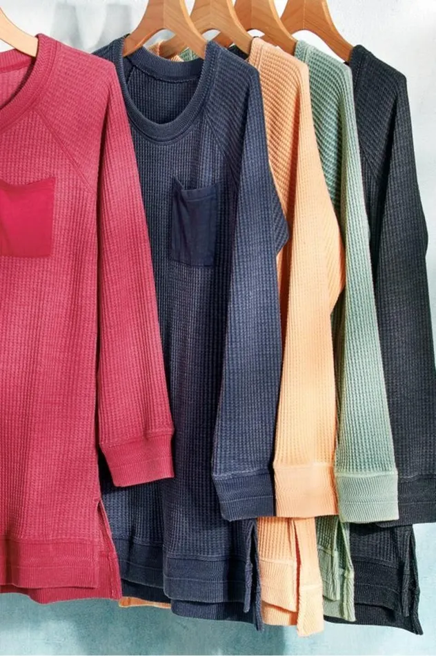 Women Autumn Waffle Tunic Seaport Soft Surroundings Tops Women Autumn Waffle Tunic Seaport Soft Surroundings Tops