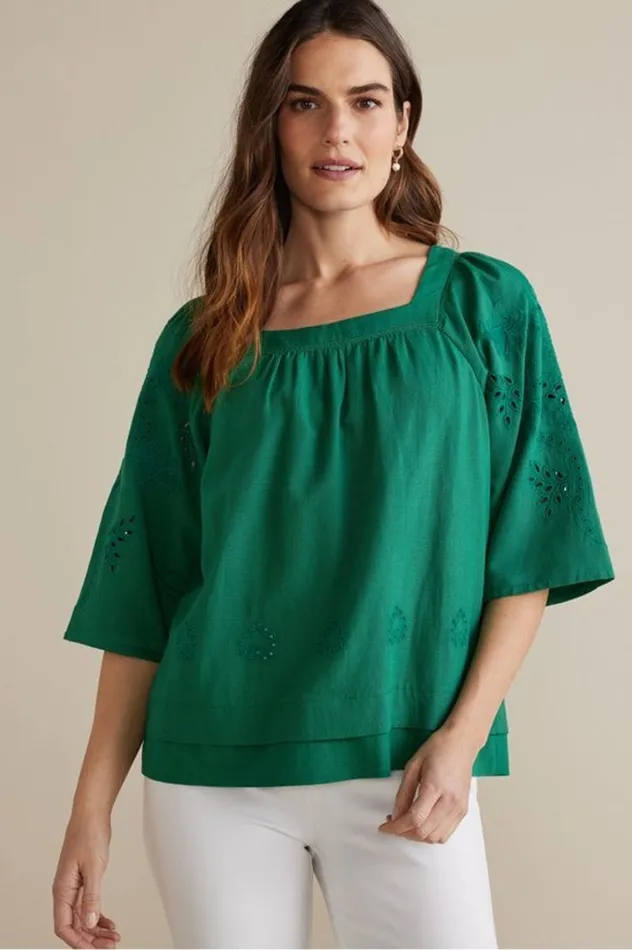 Women Avery Top Verdant Green Soft Surroundings Tops