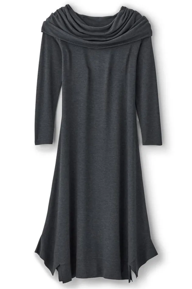 Women B039call Knit Midi Dress Charcoal Heather Soft Surroundings Dresses Women B039call Knit Midi Dress Charcoal Heather Soft Surroundings Dresses