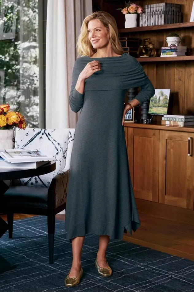 Women B039call Knit Midi Dress Charcoal Heather Soft Surroundings Dresses Women B039call Knit Midi Dress Charcoal Heather Soft Surroundings Dresses