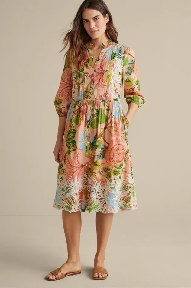 Women Bellicia Embroidered Midi Dress Multi Floral Soft Surroundings Dresses Women Bellicia Embroidered Midi Dress Multi Floral Soft Surroundings Dresses