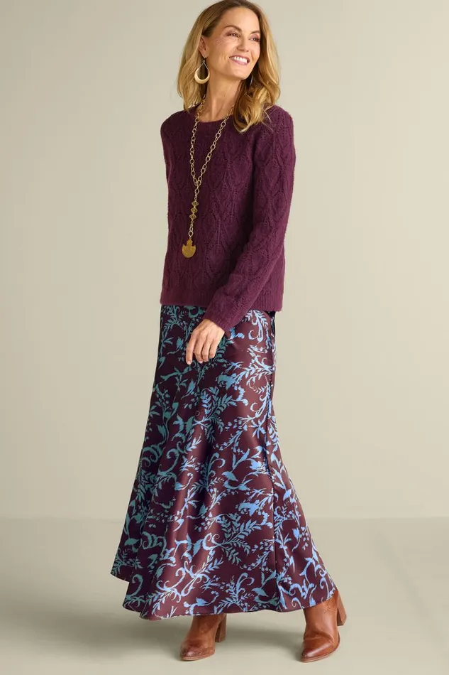 Women Blaise Satin Skirt Autumn Ikat Soft Surroundings Skirts